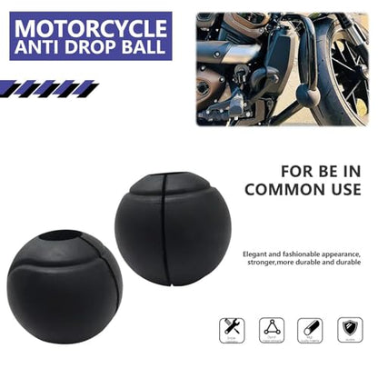 Motorcycle 1"-1.25" Engine Guard Rubber Ball Anti Fall Bumper Spherical Crash Bar Protector Bumper Universal Black for Indian for H-Arley for Honda for Kawasaki for Suzuki