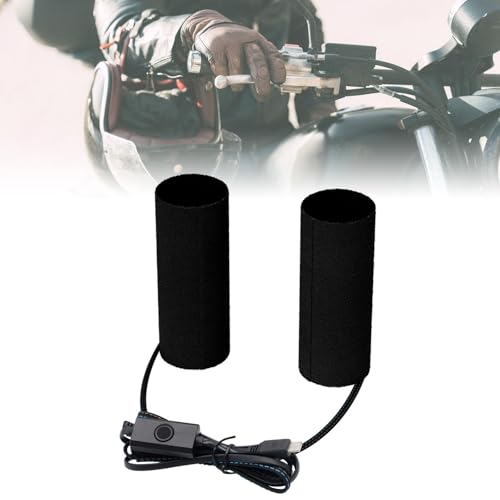 harayaa Motorcycle Heated Grips Cover Electric Handlebar Grip Heater Waterproof Wear Resistant Five Temperature Adjustable Smart Heating for Daily Commute