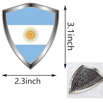 Argentina Flag Decal Sticker - Argentine Flags Shield Shape Reflective Vinyl Car Stickers - for Car Window Bumper Laptop Waterproof Sticker (5Pcs) - color: Argentina