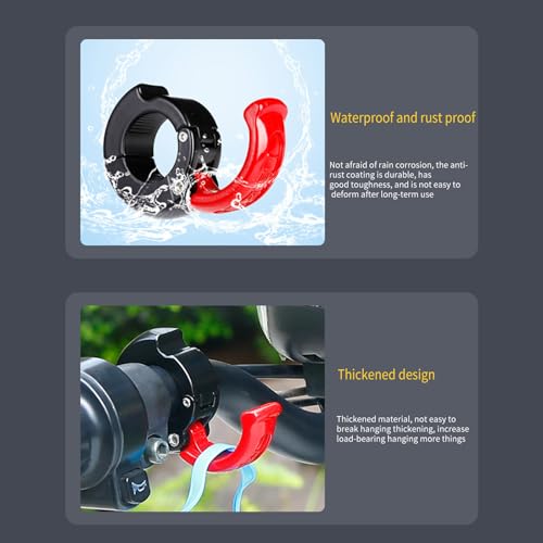 Aluminum Motorcycle Handlebars Hook Luggages Hanger Hook Motorcycle Helmets Hook Bikes Hangings Bag Hook - color: Red