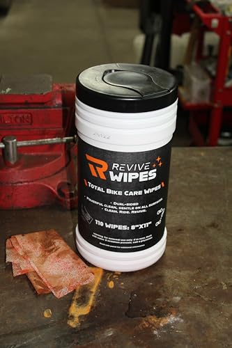 Bike Cleaning Wipes Canister – 110 XL Dual-Sided Towels (8”x11”) – Bike Chain & Drivetrain Cleaner – Fast Grease & Grime Removal – No Water Needed – Post-Ride Bike Maintenance