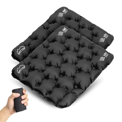 ONTYZZ Inflatable Seat Cushion Lightweight Airplane Seat Cushion Stadium Seat Travel Cushion for Climbing Hiking Office Airplane - color: 2pc Black