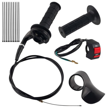 Mini Bike Motorcycle Throttle Cable Handlebar Grips 7/8" 22mm ID Compatible with Coleman MB200 Mini Baja Warrior Coolster Roketa 50cc 70cc 90cc 110cc 125cc SSR Tao Tao Atv Dirt Bike Go Kart