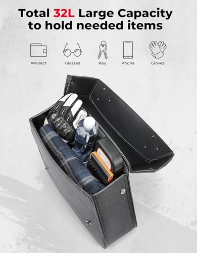 KEMIMOTO Motorcycle Saddlebags with Tail lights Moving Backwards 32L Leather Saddle Bags Motorcycles Compatible with Sportster 883
