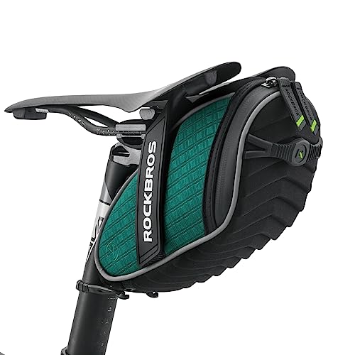 ROCKBROS Bike Saddle Bag Bicycle Seat Bag 3D Shell Saddle Bag Under Seat Cycling Seat Pack for Mountain Road Bike Bicycle - color: Green
