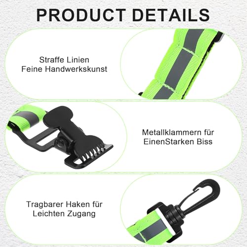2PCS Glove Strap with Alligator Clip, Reflective Gloves Keeper Work Glove Holder Gloves Clip Quick Access Belt for Tool Belt Backpack