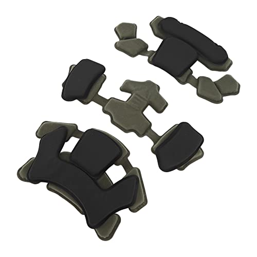 Combat Helmet Padding Kit, Tactical Helmet Padding Kit, Tactical Helmet Dial Suspension System Chin Strap with Bolts and Screws for Scooters, Skateboards(Army Green Sponge)