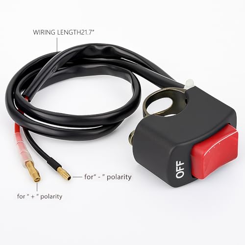 2Pcs Motorcycle Handlebar Light Switch On Off Button Toggle Swtch Bicycle Motorcycle Tuning Part for U5 U7 U2 LED Headlight Scooter Electrombile RED - color: red 2