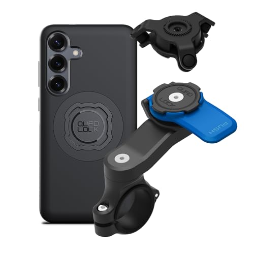 Quad Lock Motorcycle Handlebar Mount Kit with Vibration Dampener and MAG Phone Case for Samsung Galaxy S25 Plus - size: Galaxy S25+