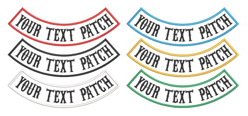 1 Pcs Bottom Patch Custom Embroidered Biker Patches, Personalized Embroidery Rocker Patch Rider Motorcycle Patches for Veterans Vest or Jacket (White) - color: White