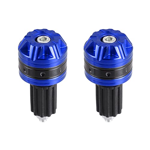 X AUTOHAUX 1 Pair Universal 18mm Handlebar End Caps Plug Bar End Aluminum Alloy for Motorcycle Blue - color: Blue