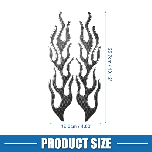 Universal 3D Motorcycle Gas Tank Decal 10.12''x4.80'' Gas Tank Protector Sticker Fuel Oil Gas Tank Pad Protector Sticker PVC Rubber Black Silver Tone - color: Silver Tone