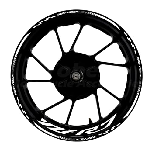 Awonderful 17"Wheel Rim Stickers For Yamaha YZF R7 2022-2024,White | Reflective Vinyl Wheel Stripe Kit. Waterproof, Self-Adhesive Decals, Decorate Motorcycle Wheel Rims, Easy to Paste - color: White
