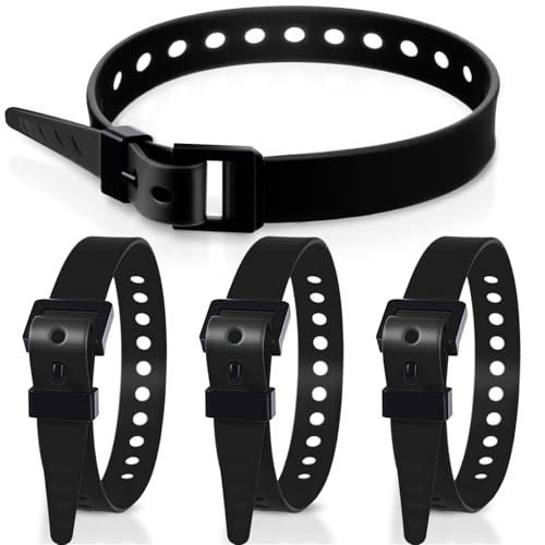 Blulu 4 Pack Reusable Industrial Straps 16" Length Reliable Tension Straps for Securing Bike Motor Gear -60 lb. Working Load, Elastic Cable Ties for Welders Skis, Garden Hoses(Black) - color: Black, size: 16 inches