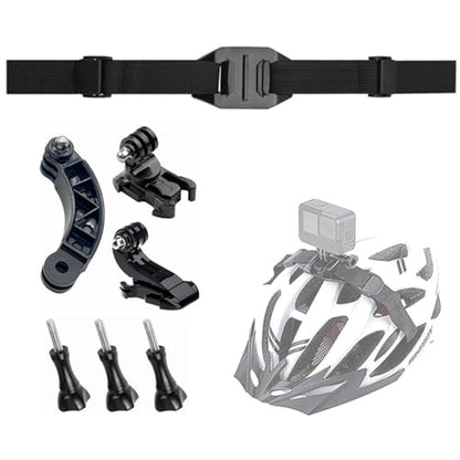 Strap Mount for Gopro for Helmets, Adjustable Mounting Adapter Base with Extesion Rod and Rotating Quick Release Buckle, Suitable for Cycling Bike Vented Helmet, Fit for All Sports Cameras