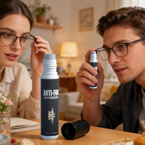 Anti-Fog Goggle Spray, 10ml Glass Lens Cleaner Defogger, Long-Lasting Anti-Fog Solution for Ski Goggles, Motorcycle Helmets, and Eyewear, Category for Snorkeling, Skiing, Riding