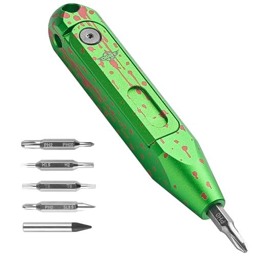 OKNIFE Otacle D1 6061 Aluminum EDC Multi-Bit Pocket Screwdriver, 8 in 1 Magnetic Mini Screwdriver Repair Multitool for Computer Eyeglasses Daily Home Improvement D1 (Zombie Green) - color: Zombie Green
