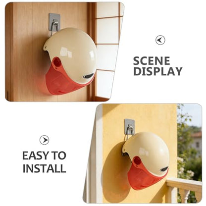 Unomor 3Pcs Motorcycle Helmet Wall Hook Self Adhesive Helmet Holder 6.29x3.11x9.21in No Drill Metal Hanger Wall Mount for Garage Storage Coats Hats