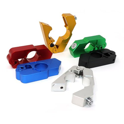 CHIFUN Universal Motorcycle Handlebar Lock CNC Aluminum Handle Bar Grip Throttle Brake Anti-Theft Lock Compatible with ATV Motorbike Scooter Dirt Bike(Red) - color: Red