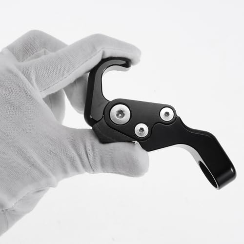 Adjustable Universal Motorcycle Hanging Hook Slope Handle with Hook Motorcycle Helmet Luggage Bag Holder Hanger Aluminum Alloy Black with 1 Pcs Screw - color: Black