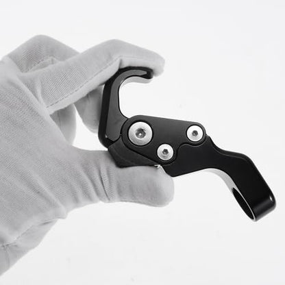 Adjustable Universal Motorcycle Hanging Hook Slope Handle with Hook Motorcycle Helmet Luggage Bag Holder Hanger Aluminum Alloy Black with 1 Pcs Screw - color: Black