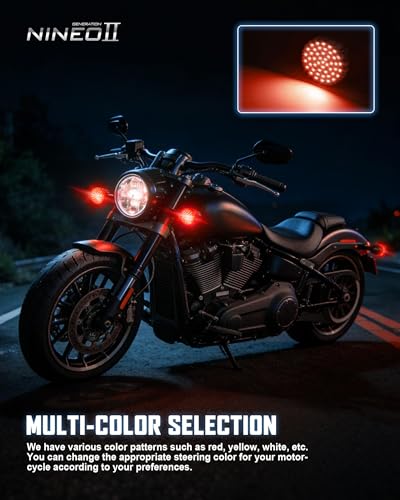 NINEO Motorcycle 1156 LED Turn Signals, Red Bright Blinker, 2" Bullet Style Models Rear Led Lights, Compatible for Touring, Sportster, Dyna & Softail, Pack of 2 - size: 1156 red