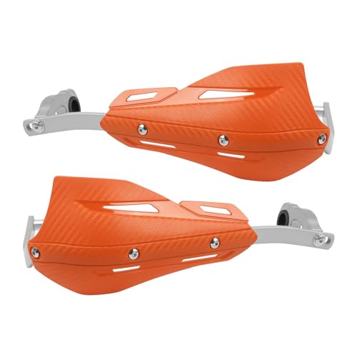 CHIFUN Handguard for 7/8" 22mm and 1 1/8" 28mm Motorcycle Handlebar Brake Lever Protection Hand Guard CNC Aluminum Compatible with ATV Motorbike Motocross Supermoto Racing Dirt Pit Bike - color: Orange