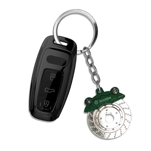 Parts Model Key Chains, Car Lovers Set, Metal Keyring, Universal Brake Rotor Keychain (K4-Green), 3.94*0.43 Inches - color: K4-green