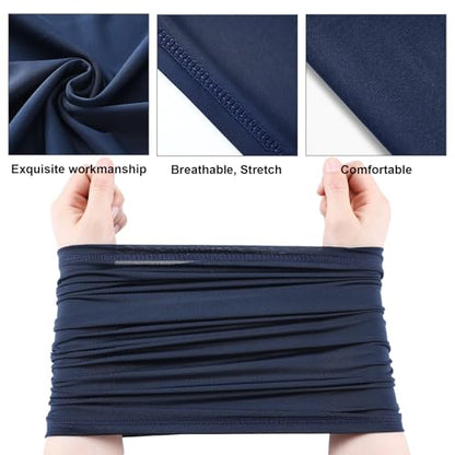 Geyoga 6 Pieces Summer UV Protection Cooling Neck Gaiter Face Clothing Neck Gaiter Mask Scarf Sunscreen Breathable Bandana - color: Dark Color