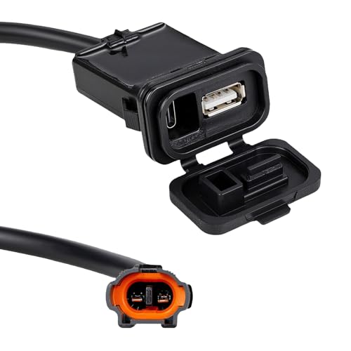 Motorcycle Fast Charge,Upgraded Motorcycle USB Charger Port QC 3.0 Dual Port (USB-C + USB-A) Fast Charging Kit Waterproof Accessory for CFMOTO 450ss CF Moto 800nk 675ss 300ss lbex 800/450.