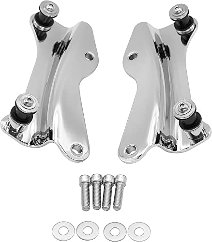 TCT-MOTORPARTS Sissy Bar Upright Passenger Backrest w/Pad Docking Hardware Kits Luggage Rack Fit for Harley Touring Models 2014-2025 - color: Chrome #3(2014-2023)