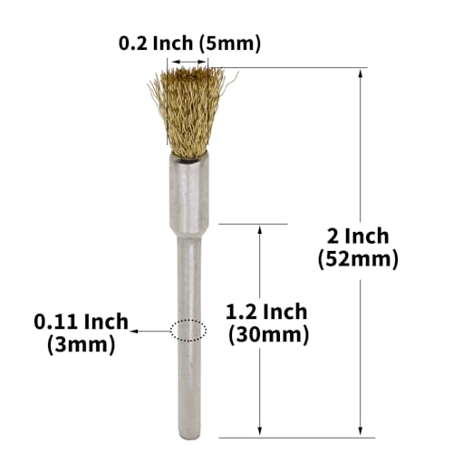 36-Piece Wire Brush Set - Metal Rust Removal, Polishing, Cleaning - Shaft 1/8″ (3mm) - Removes Burrs, Dust, and Oxide Layer - Handles Rough Surfaces - Designed for Industrial and DIY Enthusiasts - style: Set of 36 Wire Brushes with Steel and Brass Mix
