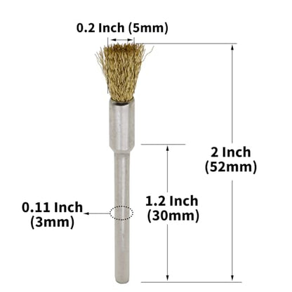 36-Piece Wire Brush Set - Metal Rust Removal, Polishing, Cleaning - Shaft 1/8″ (3mm) - Removes Burrs, Dust, and Oxide Layer - Handles Rough Surfaces - Designed for Industrial and DIY Enthusiasts - style: Set of 36 Wire Brushes with Steel and Brass Mix