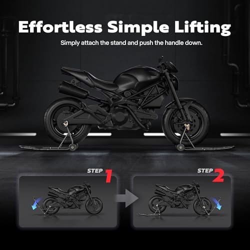 SPECSTAR Universal Motorcycle Stands, 882 Lbs Capacity Front Rear Wheels Lift Combo with U+L Adjustable Swingarm Spool, Heavy Duty Paddock Stands fit for BMW, Suzuki, Yamaha, Honda, Kawasaki, Black - size: 882 Lbs
