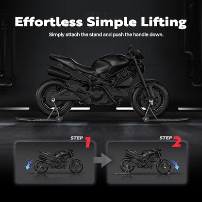 SPECSTAR Universal Motorcycle Stands, 882 Lbs Capacity Front Rear Wheels Lift Combo with U+L Adjustable Swingarm Spool, Heavy Duty Paddock Stands fit for BMW, Suzuki, Yamaha, Honda, Kawasaki, Black - size: 882 Lbs