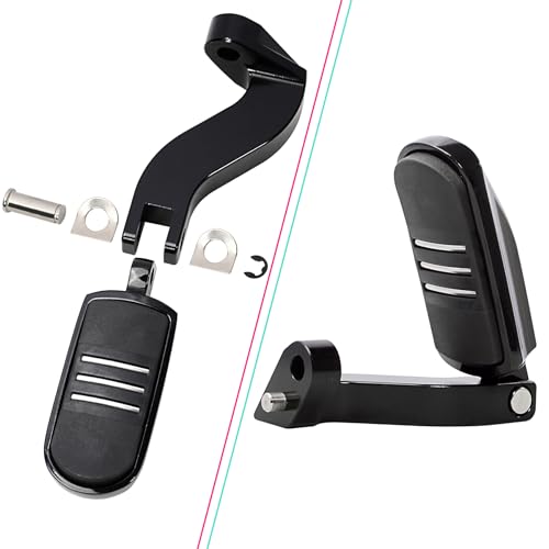 FOVPLUE Passenger Footpeg Kit, Footrest + Passenger Pegs Mounting for Harley 1993-2025 Touring Road Glide FLT, Electra Glide FLHT, FLHS, Road King FLHR, Street Glide models, Gloss Black - color: For Streamliner and Black
