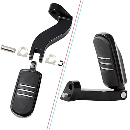 FOVPLUE Passenger Footpeg Kit, Footrest + Passenger Pegs Mounting for Harley 1993-2025 Touring Road Glide FLT, Electra Glide FLHT, FLHS, Road King FLHR, Street Glide models, Gloss Black - color: For Streamliner and Black