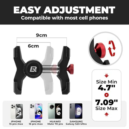 ROCKBROS Bike Phone Holder, Aluminum Bike Phone Mount Holder,Handlebar Mounted Cell Phone Holder for 4.7-7.1 Inch Phones (Stem Mount) - style: Stem Mount