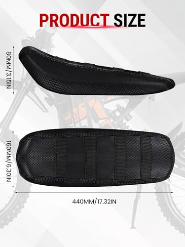 Electric Dirt Bike Seat Cover for Surron Light Bee,Non-Slip Motorcycle Cushion Cover for Sur Ron Light Bee X and S/X160/X260-Black - color: Black