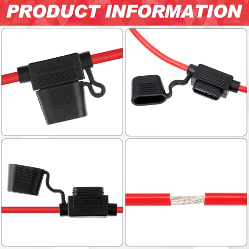 Shimeyao 24 Pcs Inline Fuse Holder Waterproof Automotive Replacement with ATC Blade Fuses for Car Truck Motorcycle Boat (18 Awg with 7.5 A) - size: 18 Awg with 7.5 A
