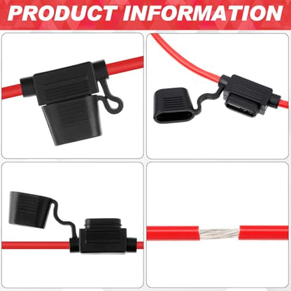 Shimeyao 24 Pcs Inline Fuse Holder Waterproof Automotive Replacement with ATC Blade Fuses for Car Truck Motorcycle Boat (18 Awg with 7.5 A) - size: 18 Awg with 7.5 A