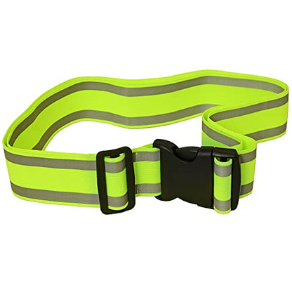 Reflective Running Gear,Reflective Bands for Arm/Wrist/Ankle/Leg,Biking Accessories for Women and Men - color: Yellow - 1 Belt - L