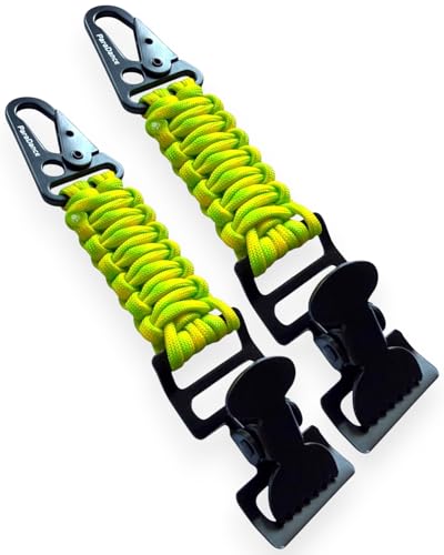 2-Pack Heavy Duty Metal Glove Clips: Stop Losing Your Gloves! - Rugged Tactical Work Glove Strap Holder for Duty Belt, Police, Construction & Outdoor Utility - color: Yellow-green Camo * 2；2pcs
