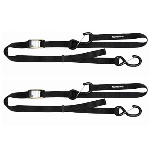 MotoTote SafeLoop Cam Buckle Tie Downs (2,160 lbs. Breaking Load Limit) - Innovative, Locking Straps for Motorcycles & Electric Bikes