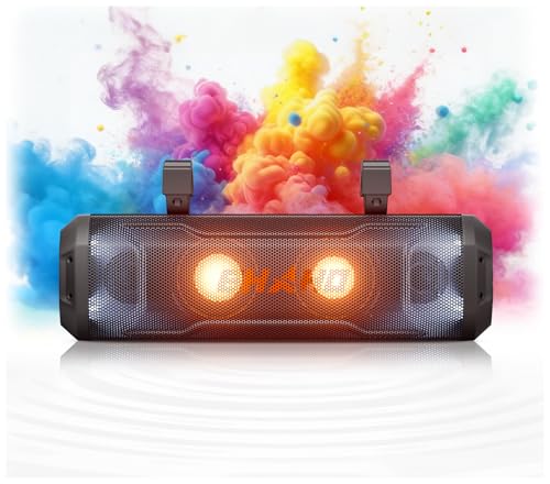 Ehaho 17-Inch UTV Sound Bar, 4-Speaker Bluetooth Golf Cart Speakers [RGB & Strobe Light] IP66 Waterproof ATV Speaker System, SXS SoundBar Compatible with Polaris RZR, CFmoto, Can-Am - size: 17IN