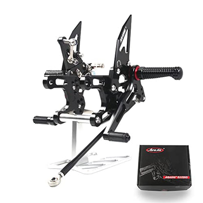 Arashi Version 2.0 Adjustable Rearsets for Honda CBR650R CB650R CBR650F 2019-2025, Black - color: Black, size: CBR650R CB650R CBR650F 2019-2025