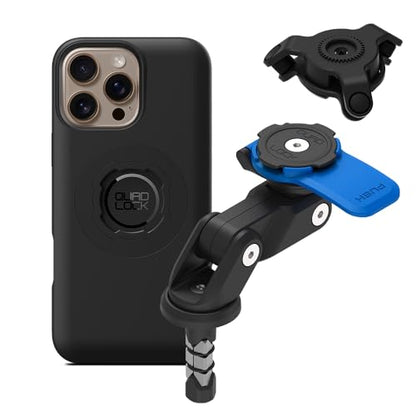 Quad Lock Fork Stem Motorcycle Phone Mount (V2) with MAG Phone Case and Vibration Dampener for iPhone 16 Pro Max - size: iPhone 16 Pro Max