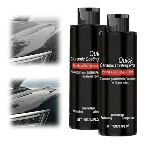 Quick Ceramic Coating Pro, 10.58 fl oz Car Quick Coat Spray, 3‑in‑1 Waterless Wash Scratch Repair & Gloss Restorer for Auto Detailing (2pcs) - color: 2pcs