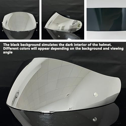 HJ-17 Helmet Visor Replacement,UV Protective Helmet Face Shield Compatible with CL-MAX II,IS-MAX BT,SY-MAX III,IS-MAX II,CL-MAX 3,C90,C91,C91N(Silver-Day Use Only) - color: Silver-day Use Only