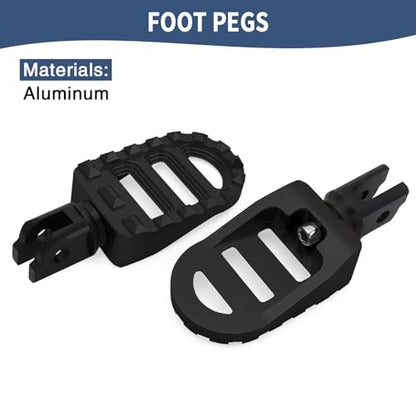 Motorcycle Foot Pegs MX Front Pegs Footrest Fit for Harley 2018-later Softail Low Rider S Breakout FXLRS Fat Bob 114 Street Bob FXBB Fat Boy Sport Glide FLSB (Black) - color: Black